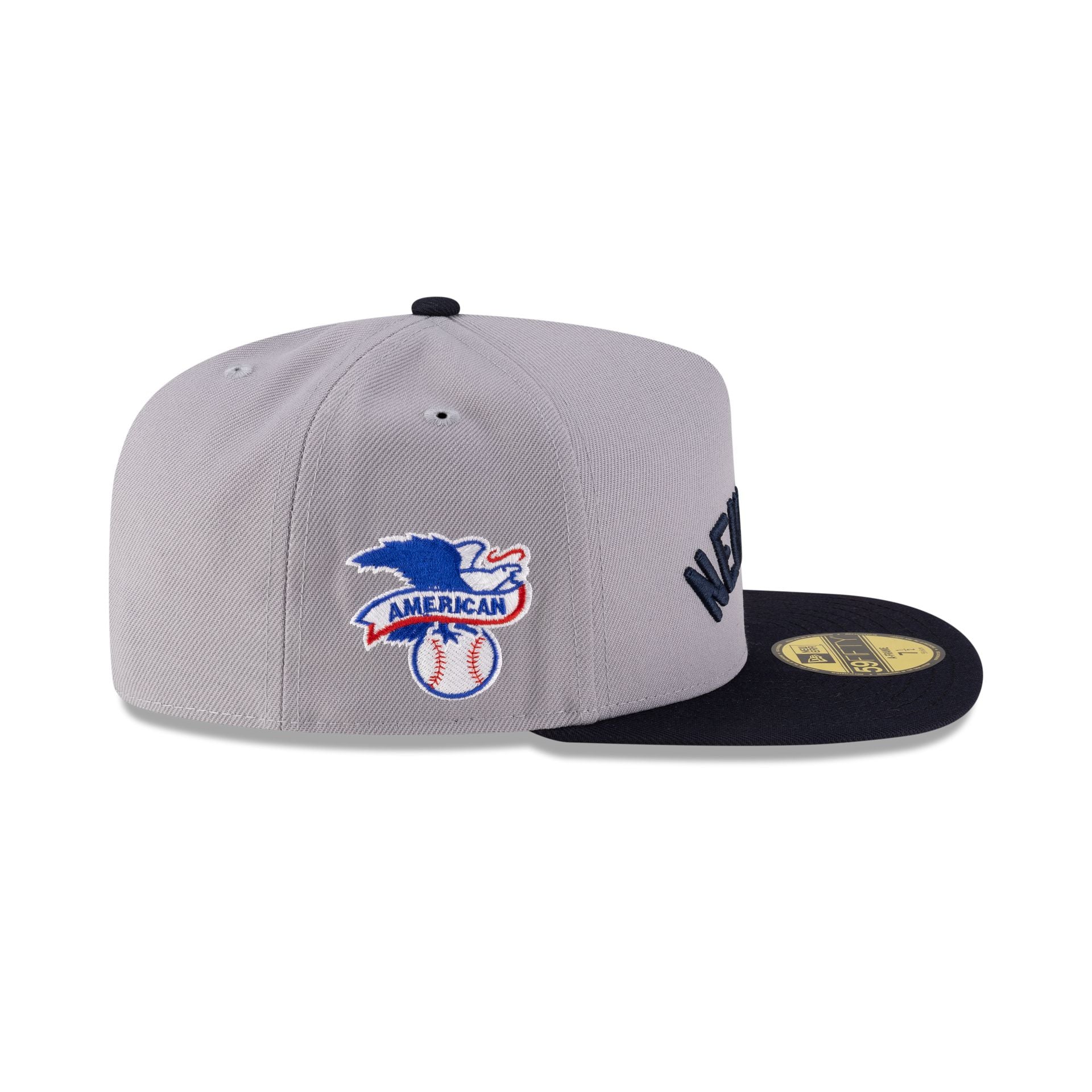 Just Caps League Sidepatch Gray New York Yankees 59FIFTY A-Frame Fitted Hat - Image 4