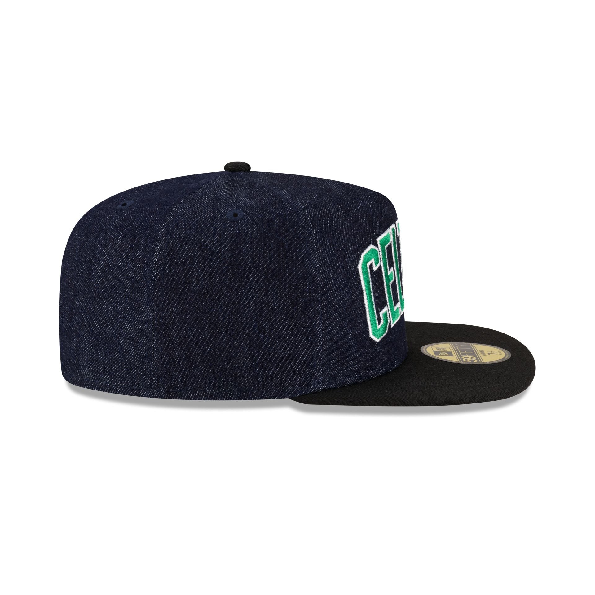 Boston Celtics Navy Denim 59FIFTY A-Frame Fitted Hat - Image 5