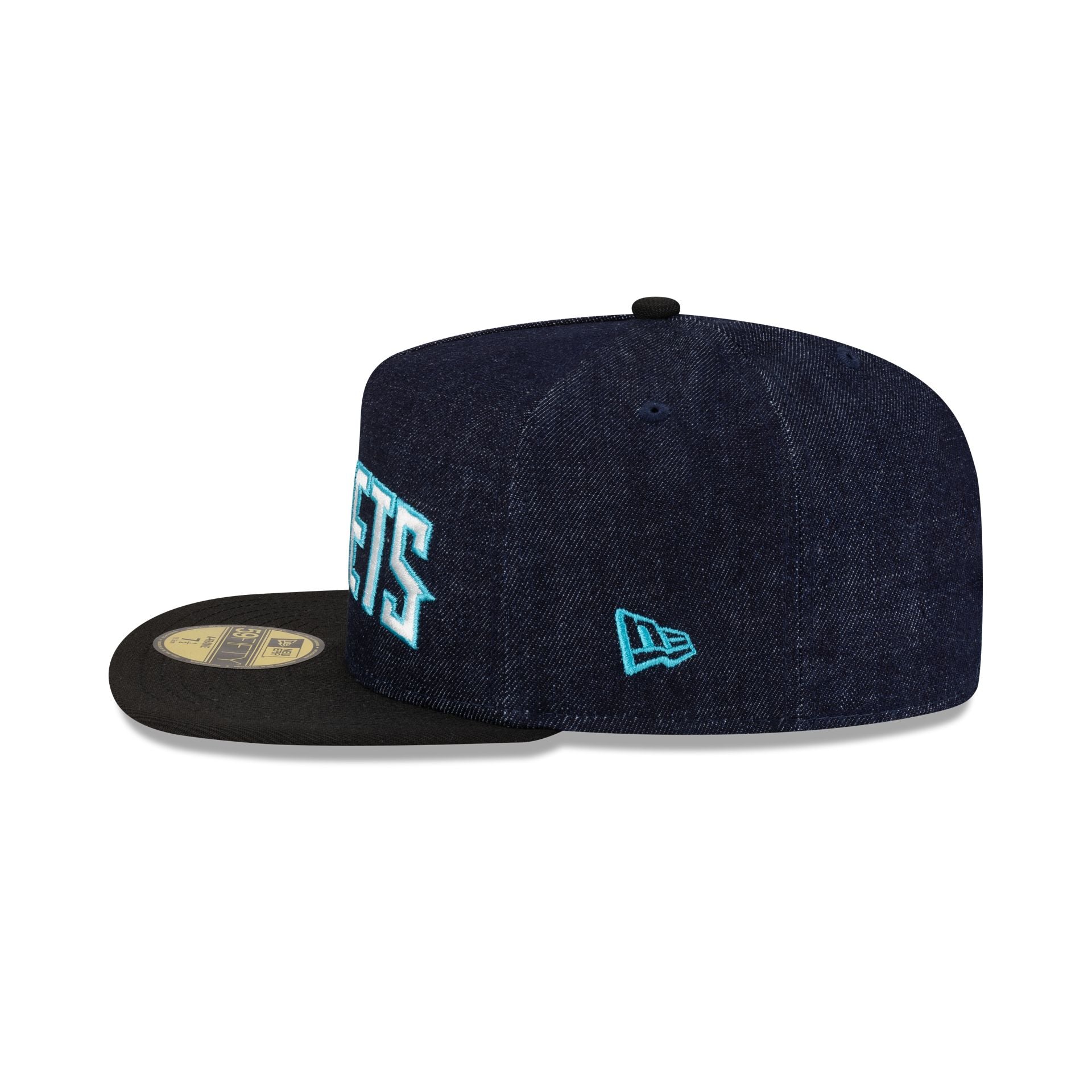Charlotte Hornets Navy Denim 59FIFTY A-Frame Fitted Hat - Image 4