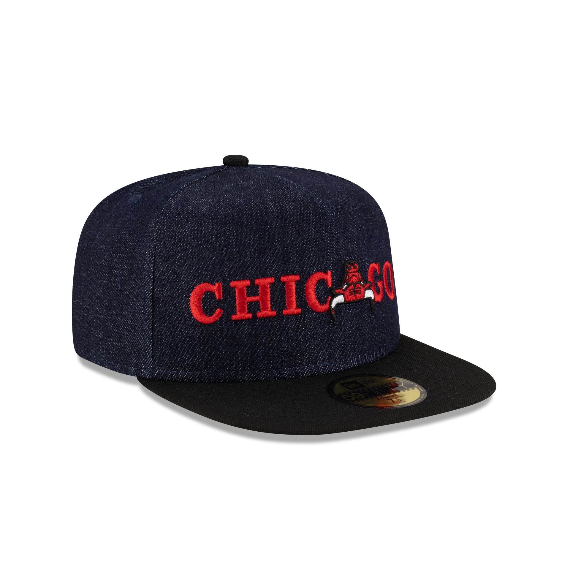 Chicago Bulls Navy Denim 59FIFTY A-Frame Fitted Hat - Image 3