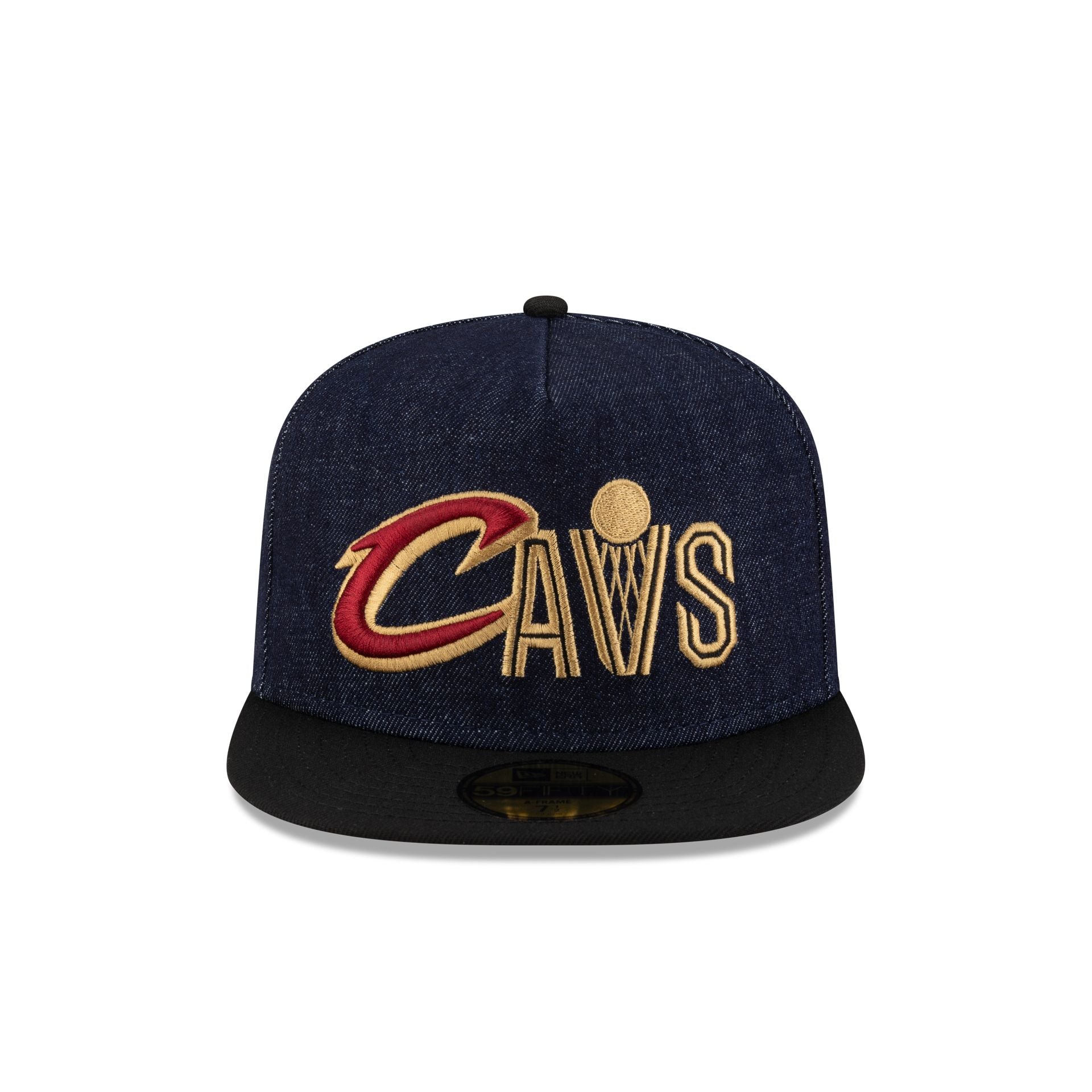 Cleveland Cavaliers Navy Denim 59FIFTY A-Frame Fitted Hat - Image 2