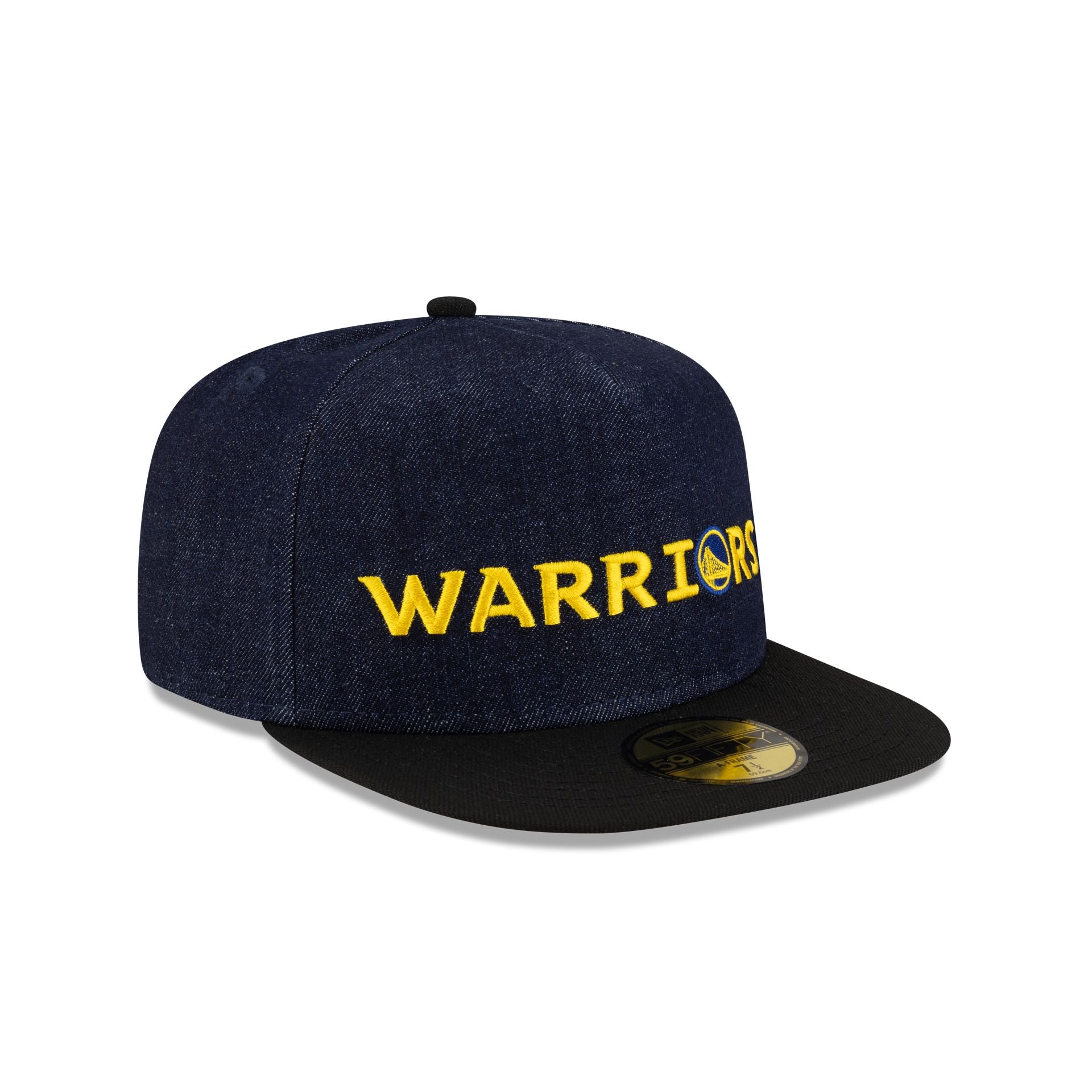Golden State Warriors Navy Denim 59FIFTY A-Frame Fitted Hat - Image 3