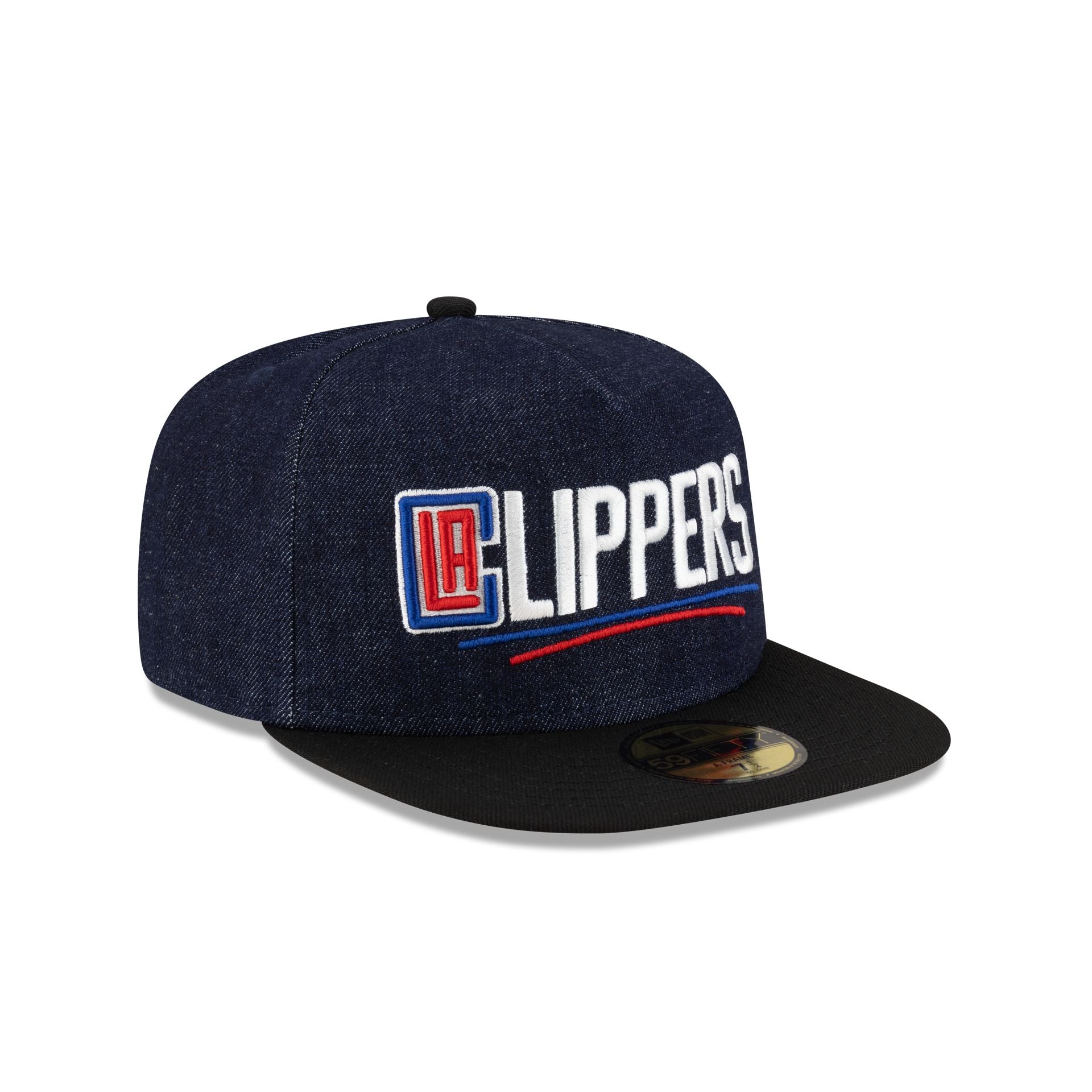 Los Angeles Clippers Navy Denim 59FIFTY A-Frame Fitted Hat - Image 3