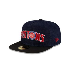 Detroit Pistons Navy Denim 59FIFTY A-Frame Fitted Hat