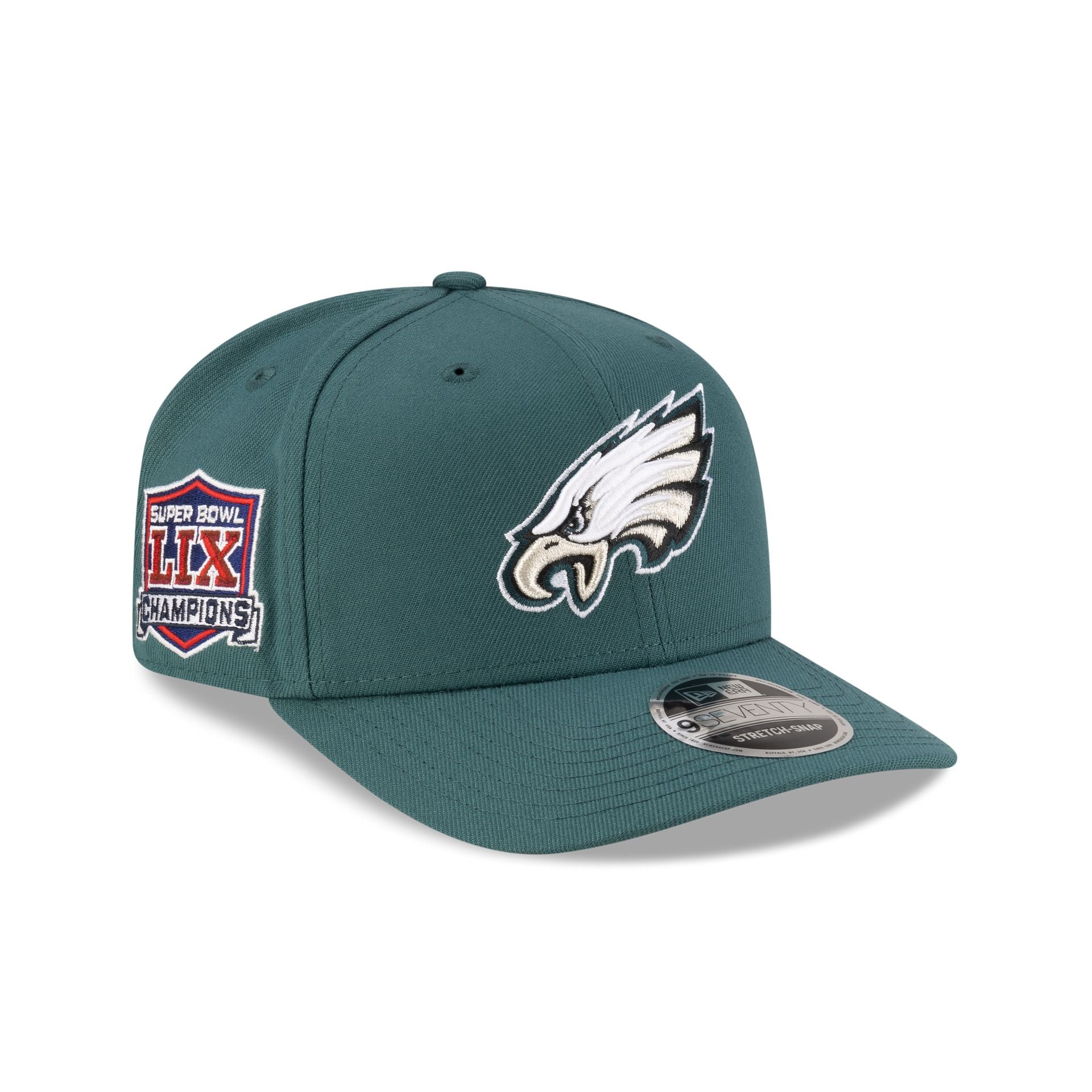Philadelphia Eagles Super Bowl LIX Champions Green 9SEVENTY Stretch-Snap Hat