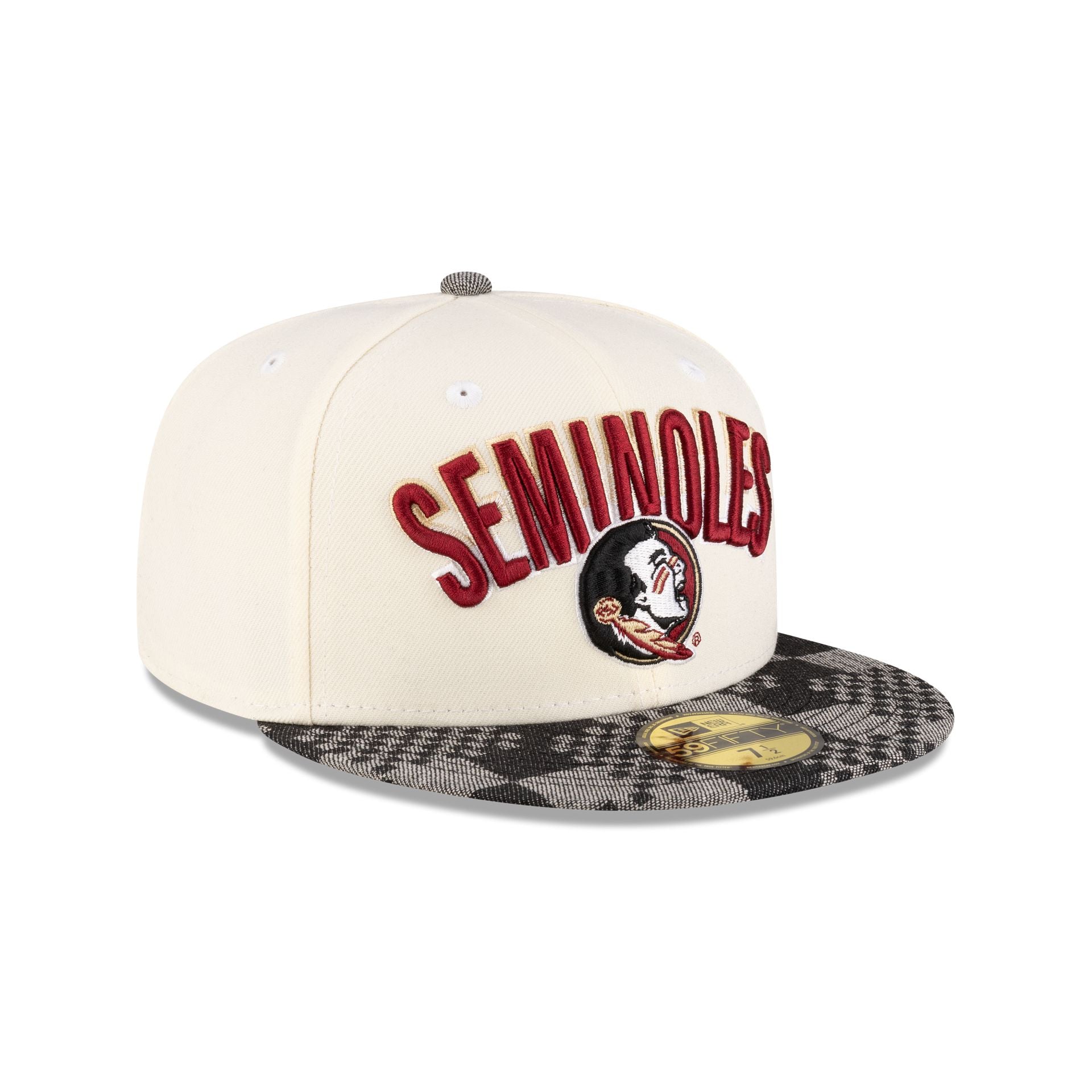 Florida State Seminoles Chrome Black Denim 59FIFTY Fitted Hat - Image 3