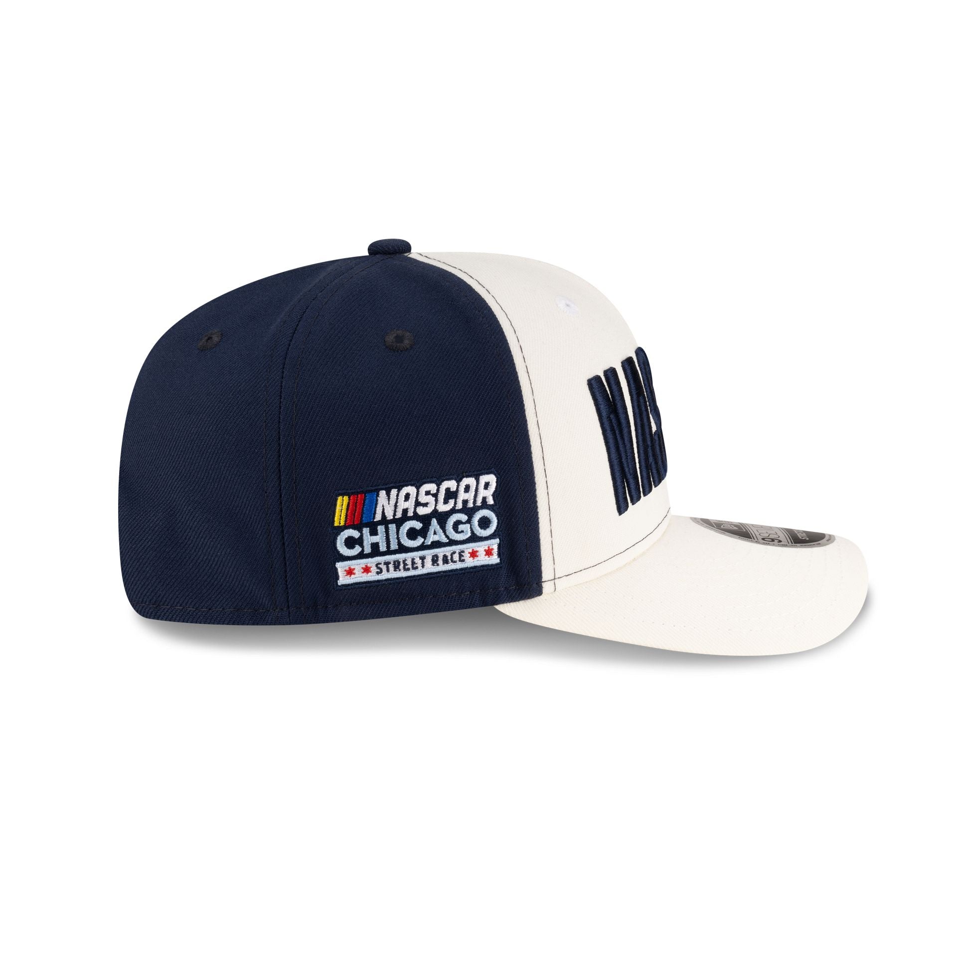 NASCAR Chicago Street Race Chrome Navy 9SEVENTY Stretch-Snap Hat - Image 4