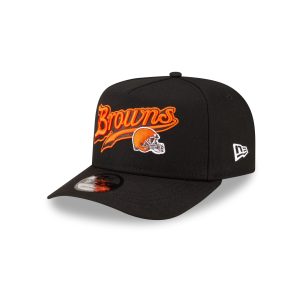 Born x Raised x Cleveland Browns Script Black 9FIFTY A-Frame Snapback Hat