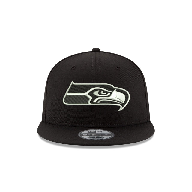 Seattle Seahawks Black and White 9FIFTY Snapback Hat - Image 2