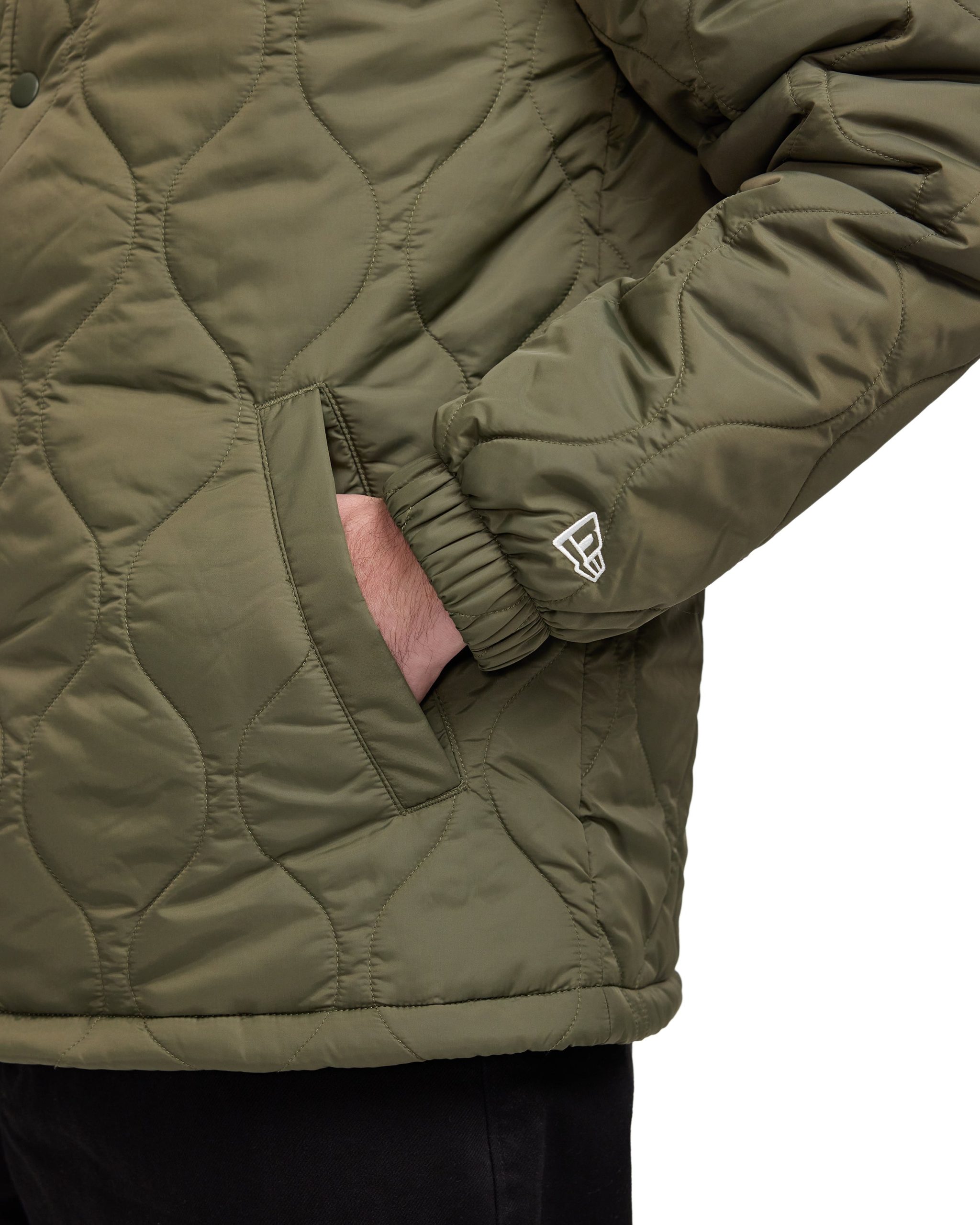 New Era Green Quilted Coach Jacket - Image 4