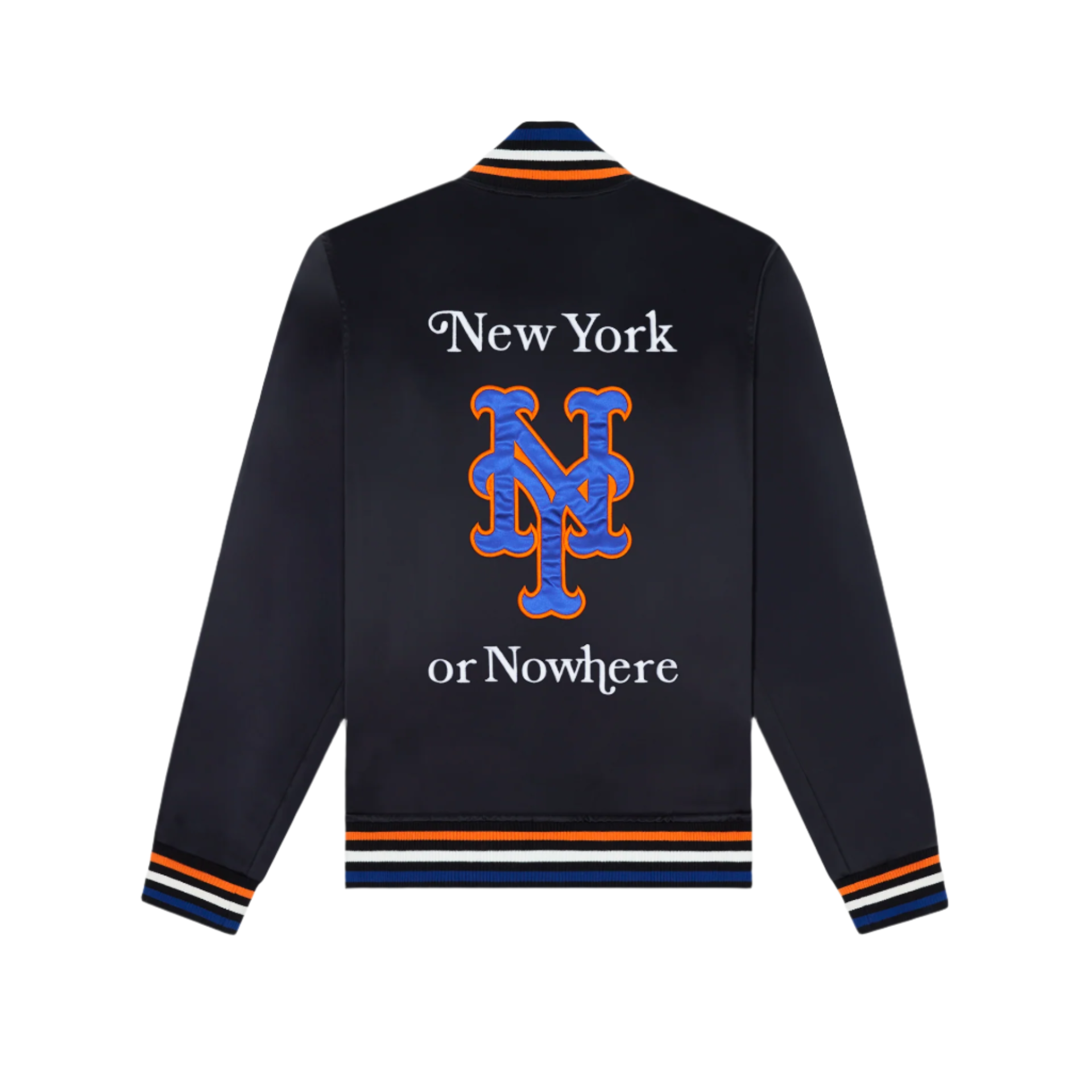 New York or Nowhere x New York Mets Black Varsity Jacket - Image 2