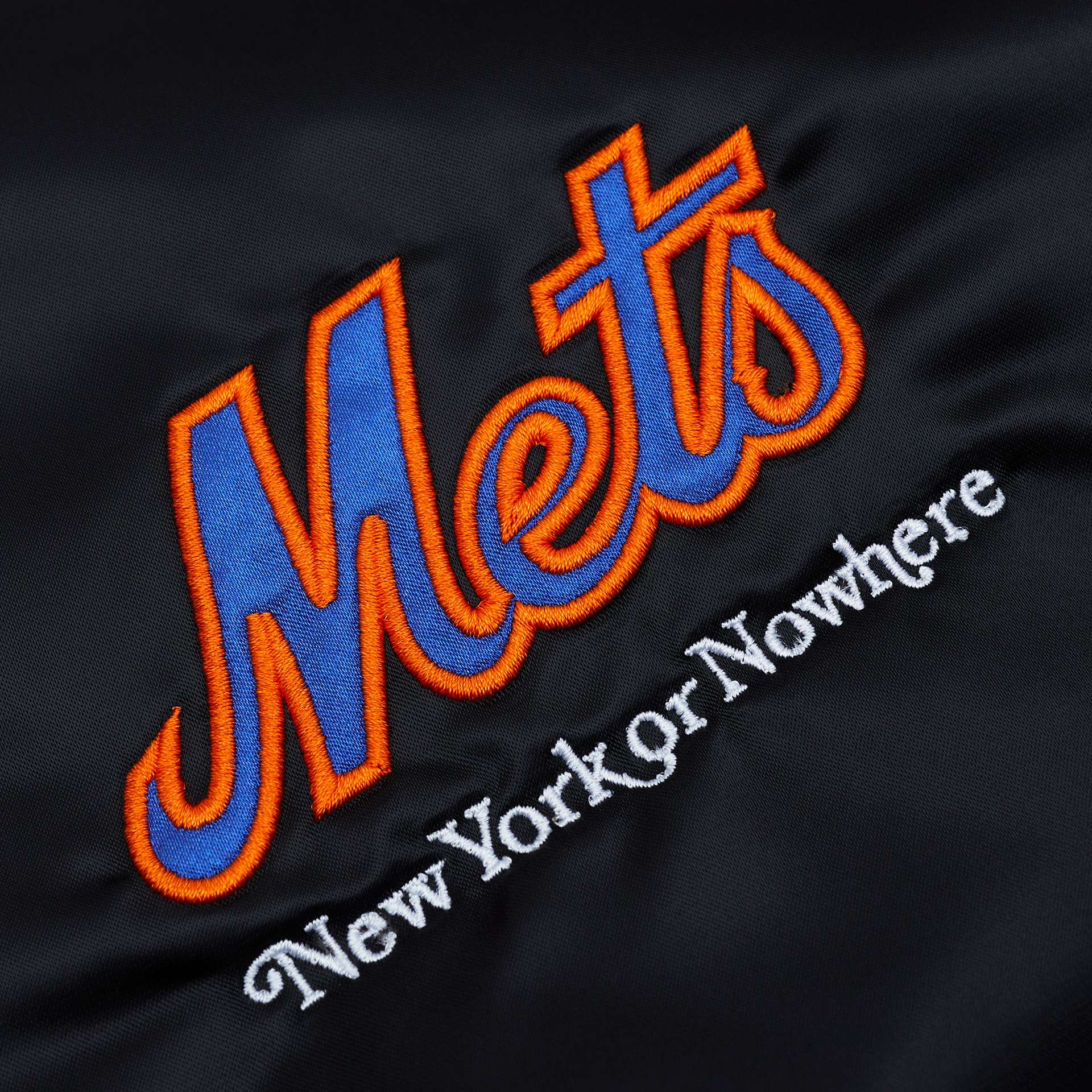 New York or Nowhere x New York Mets Black Varsity Jacket - Image 3