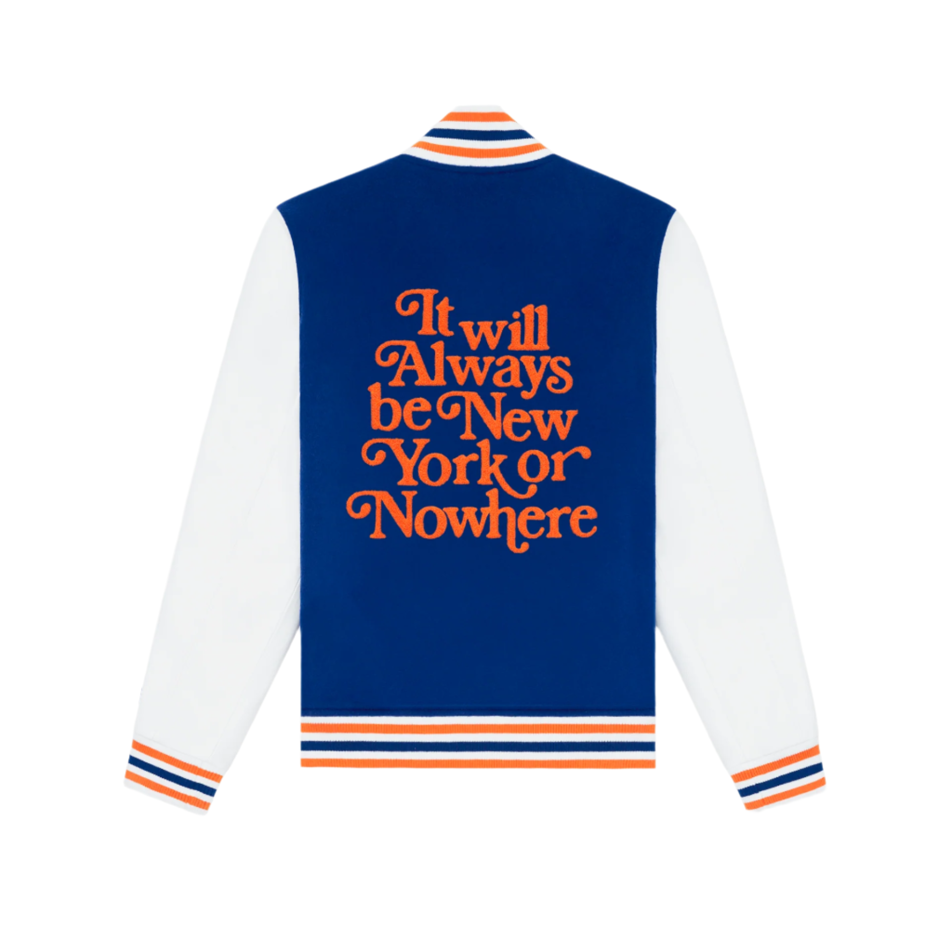 New York or Nowhere x New York Mets Light Royal Motto Varsity Jacket - Image 2